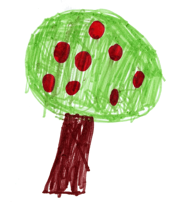 Kinderzeichnung Apfelbaum